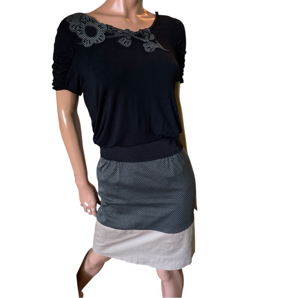 Vivienne Tam size 0 NWOT black/tan dress